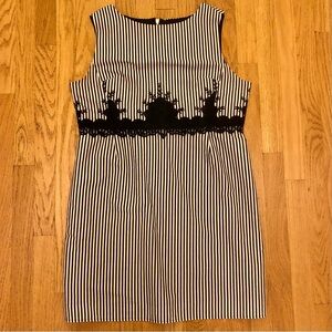 Women’s 12P Petite Blue White Stripe Summer Dress The Limited Sleeveless Fitted